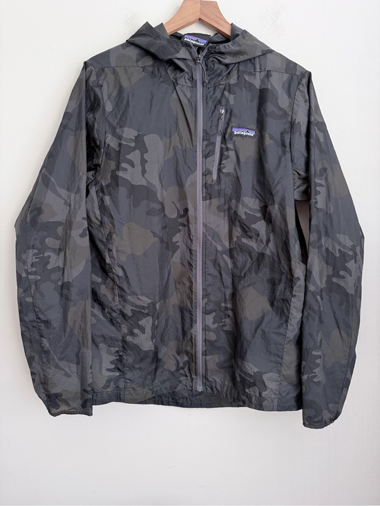 Patagonia Houdini Shell Camo Zip Up jacket hooded packable M